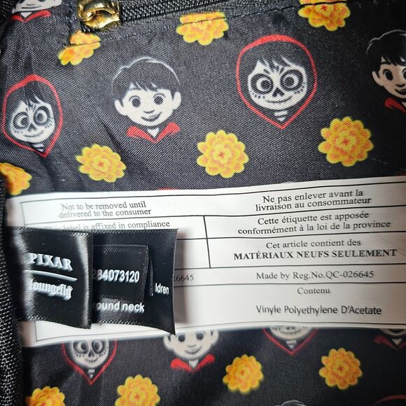 Loungefly Pixar Coco Marigold Floral Mini Backpack Cream Black Disney Bag main image 10